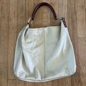Lucky Brand beige Leather Medium Hobo Slouch Bag